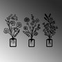 Wallity Erba-1 Conjunto de 3 Piezas de Escultura de Pared en Metal Negro